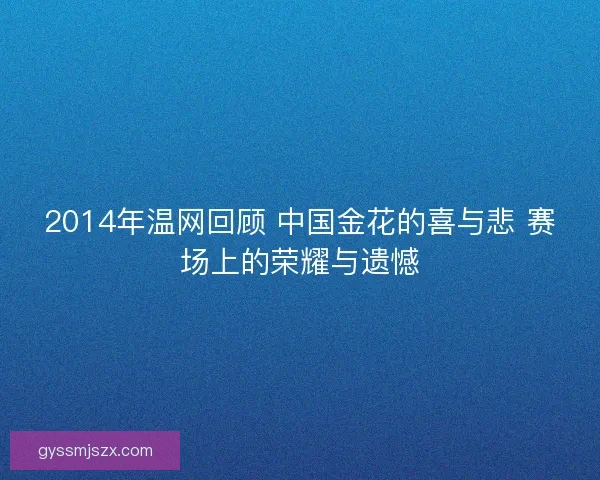 2014年温网回顾 中国金花的喜与悲 赛场上的荣耀与遗憾