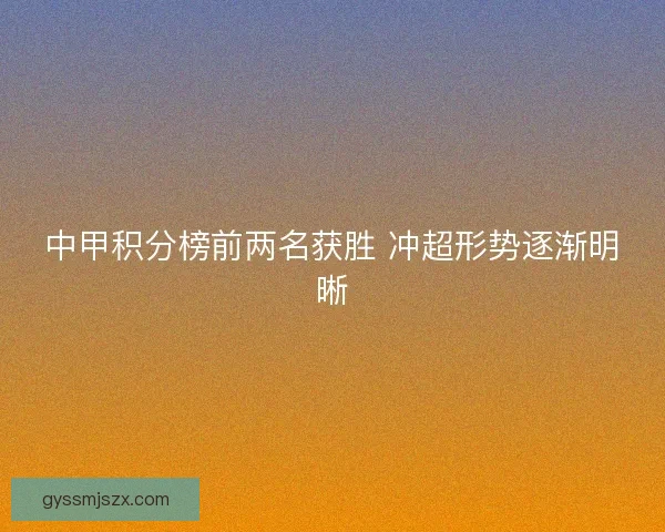 中甲积分榜前两名获胜 冲超形势逐渐明晰